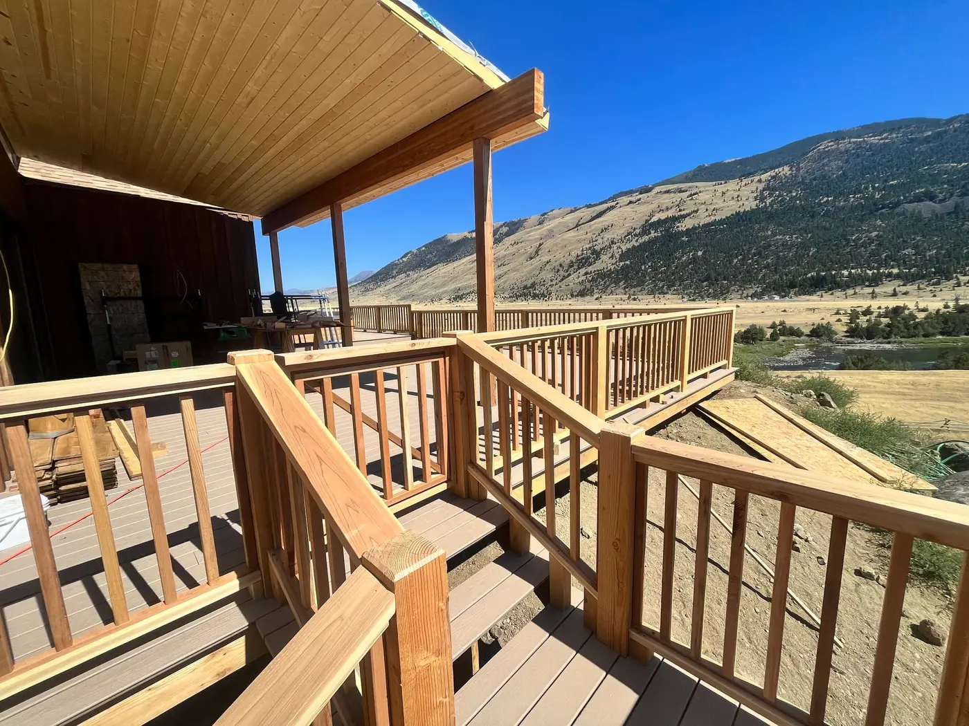 Custom deck and railing built for Montana outdoor living